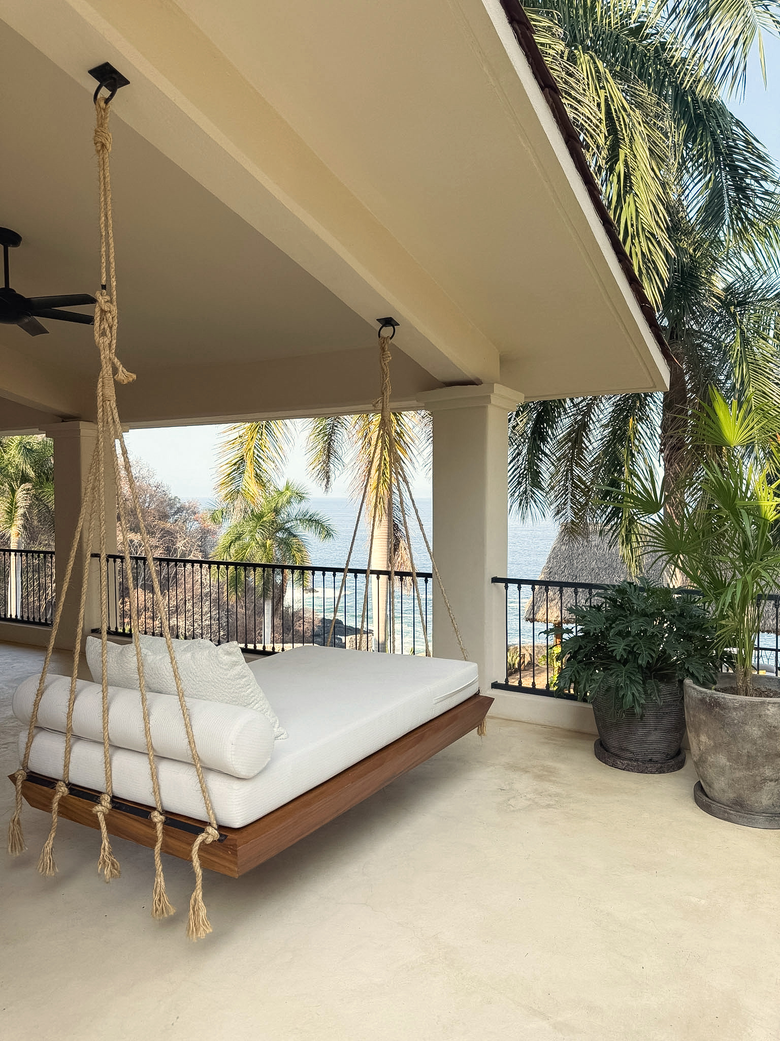 Swing bed terrace with ocean view