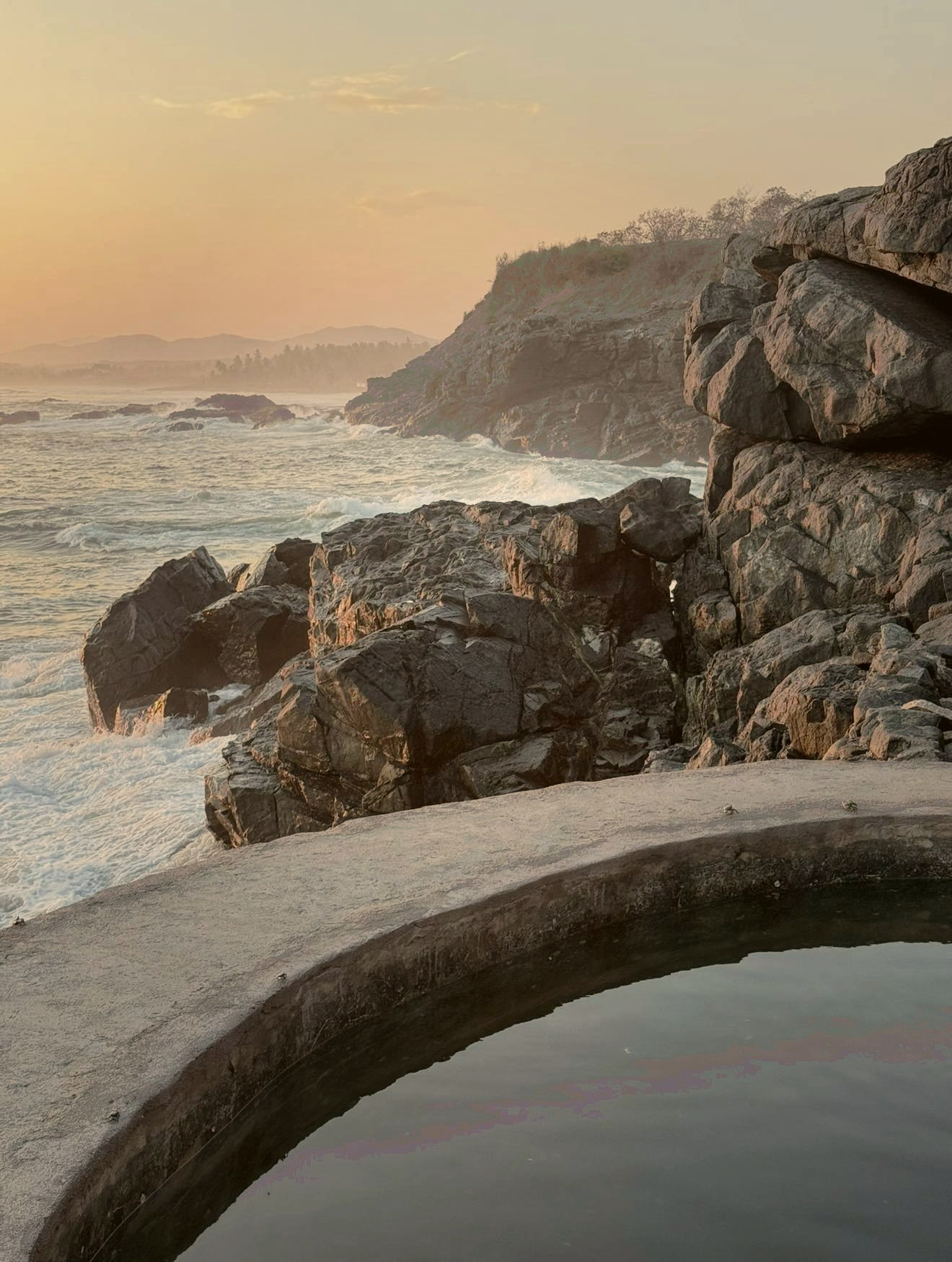 Saltwater pool at golden hour